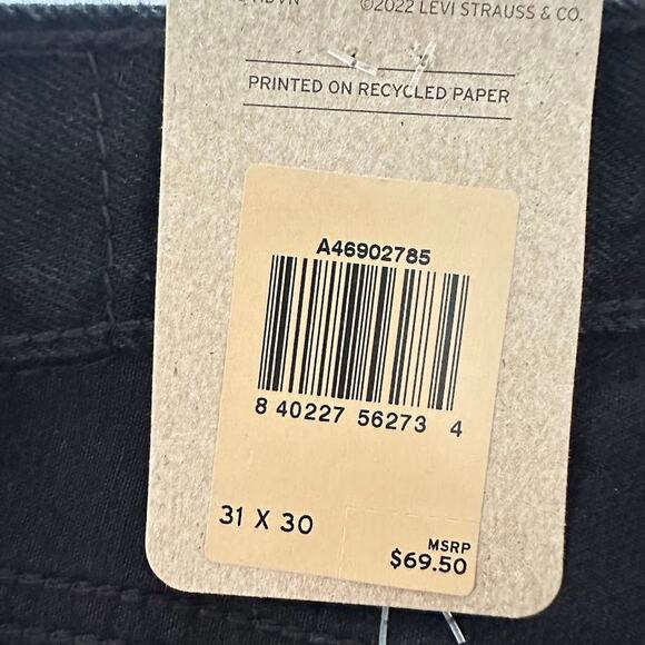 Levi's Mens Jeans Black 31 x 30 5-Pocket Style Straight Leg Cotton Hemp - Picture 5 of 11